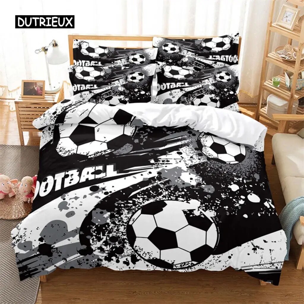 Football Bedding Set Competitive Sports Boy Duvet Cover Set King Quilt