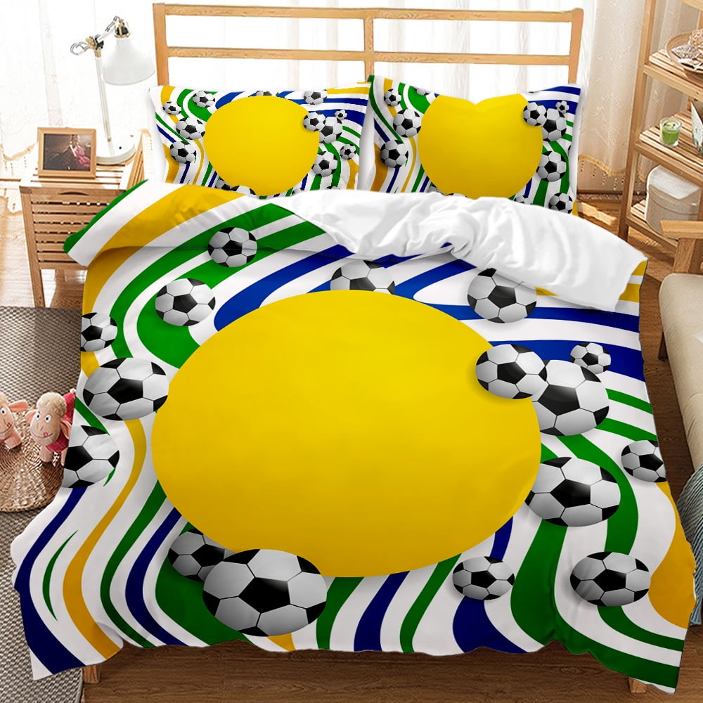 Football Bedding Set Twin Full Queen King Size Sports Games Theme Duvet ...