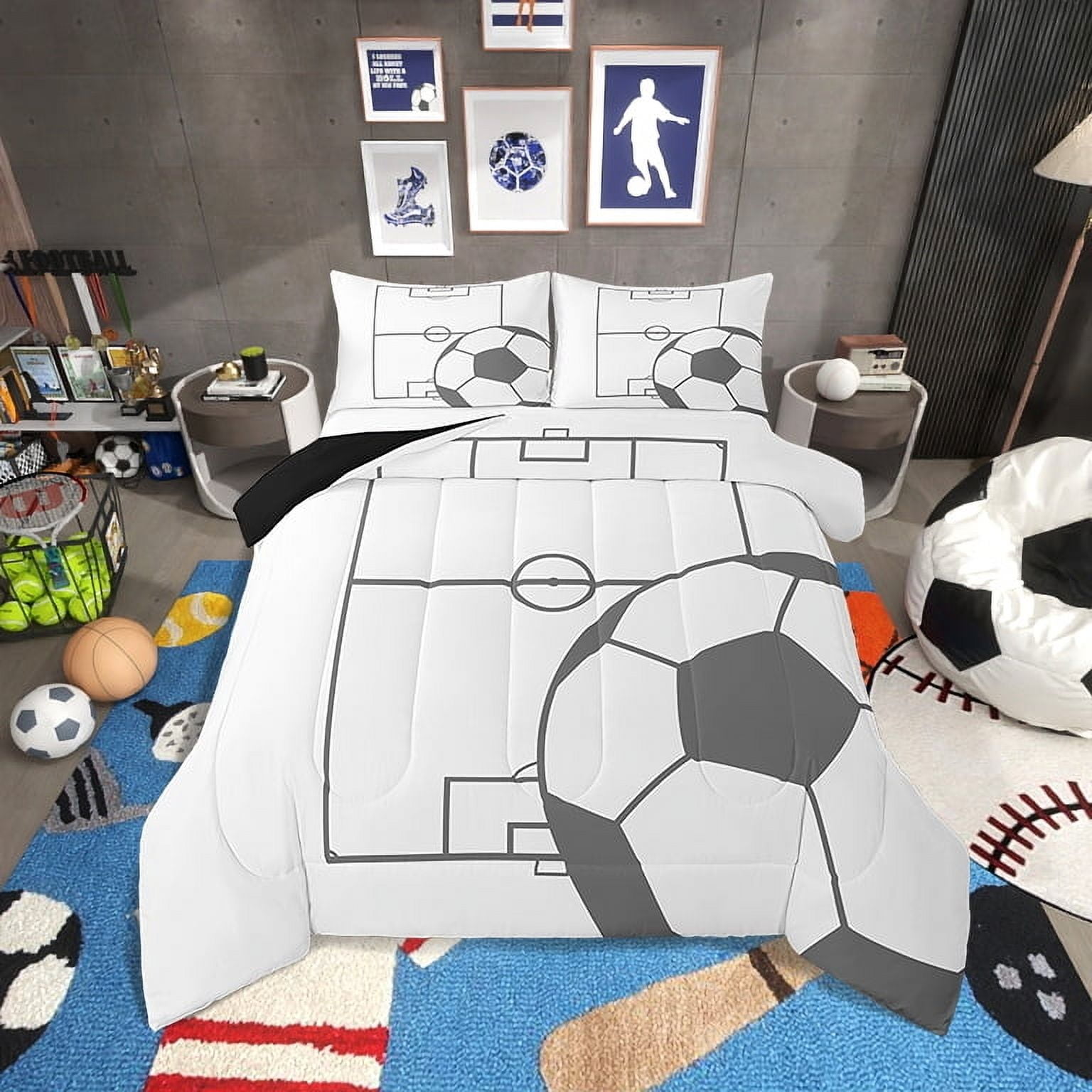 Football Bedding Set Twin Size Soccer Comforter Set Teens