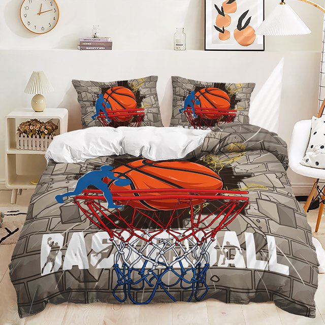 Football Bedding Sets for Teen Boys,Sport Duvet Cover Set,Basketball
