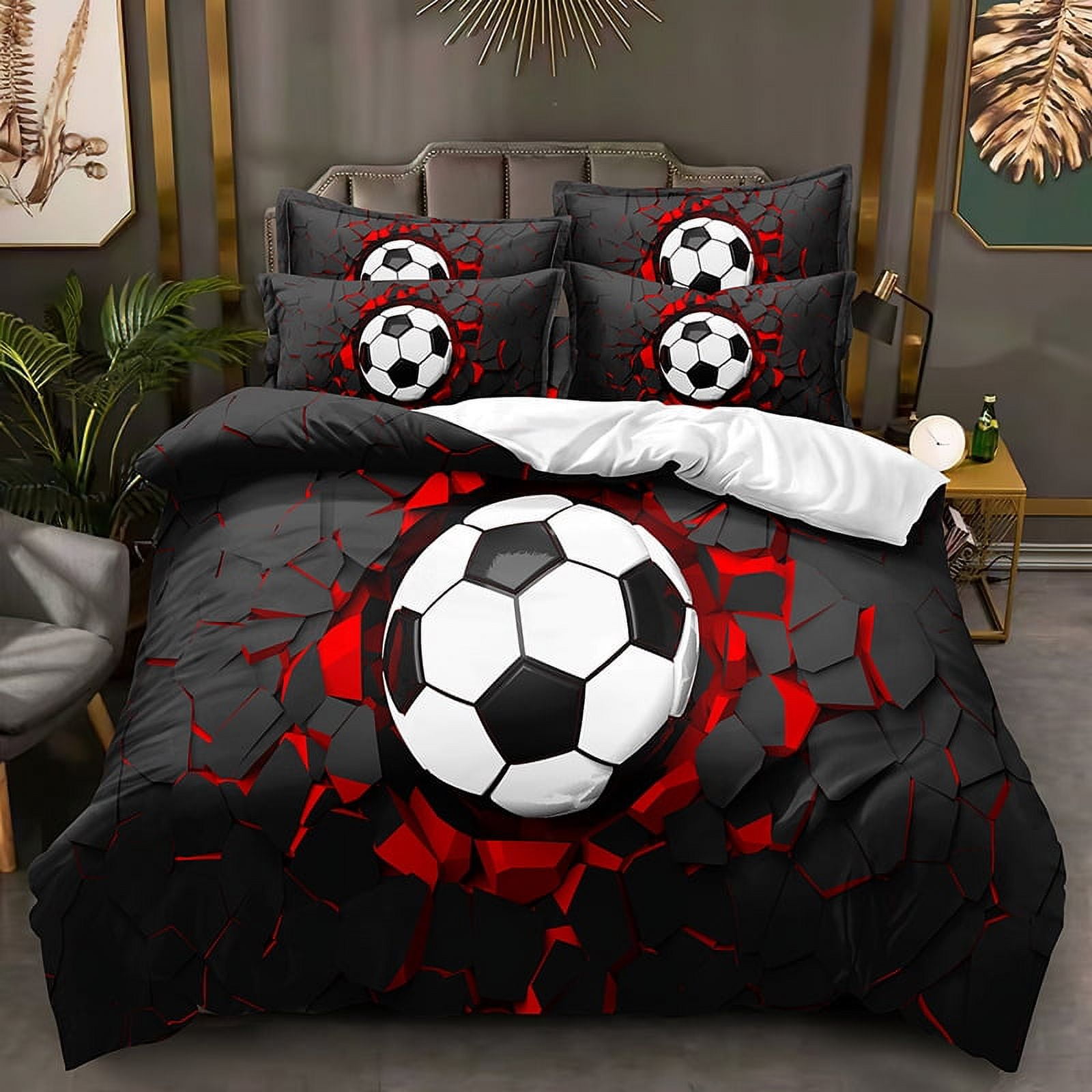 Football Bedding Sets for Teen Boys,Sport Duvet Cover Set,Foottball