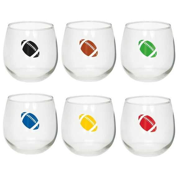 Football Beverage Cling Drink Markers, 6 Count