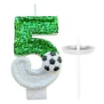 thumbnail image 1 of Football Birthday Candles Number Cake Topper 3D Green Glitter Decorations For Cupcake Celebrations Supplies Party, 1 of 3
