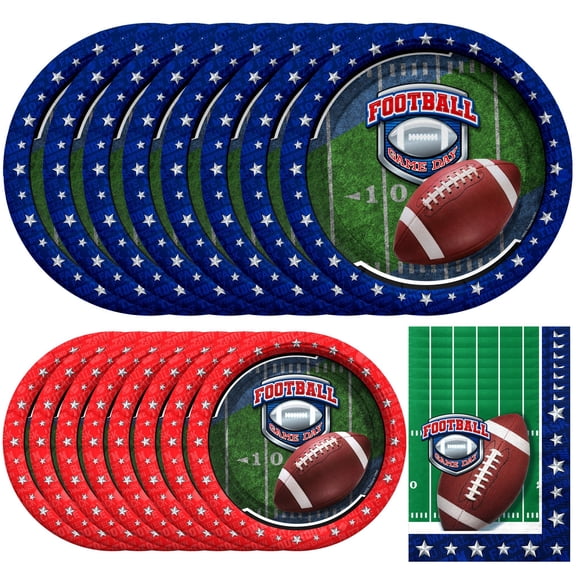 Football Birthday Party Decorations Tableware Starter Set for 16 Guests