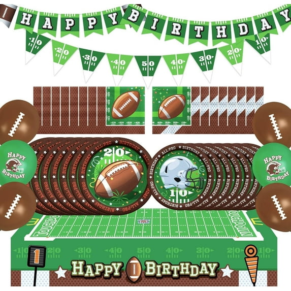 Football Birthday Party Supplies Complete Set for 24 Guests