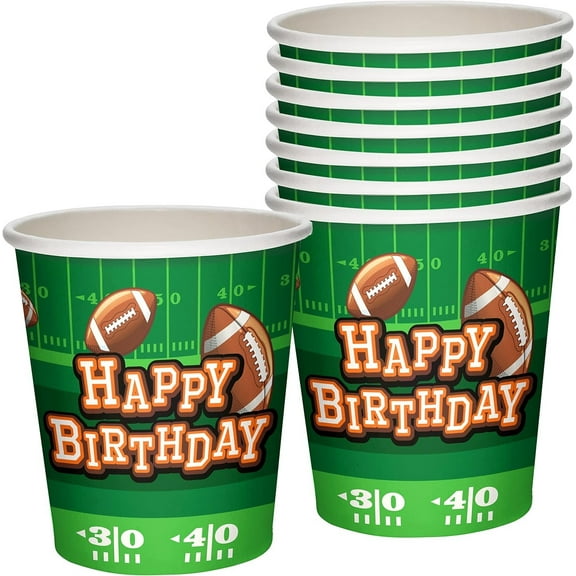 Football Birthday Party Supplies - Cups 16 Count