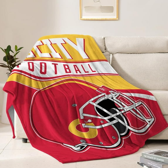 Football Blanket 40"x30" Classic Soft Flannel Throw Blankets Gift for Men Women Youth Decorative Sofa Bed Bedroom Living Room