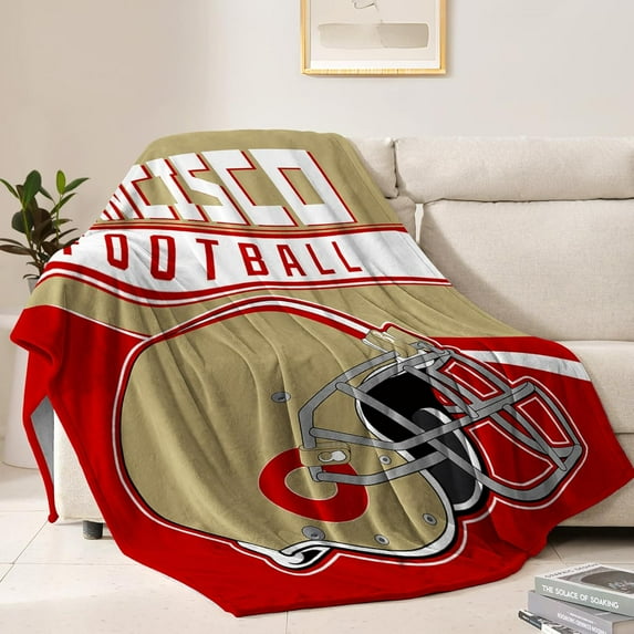 Football Blanket 50"x40" Classic Soft Flannel Throw Blankets Gift for Men Women Youth Decorative Sofa Bed Bedroom Living Room