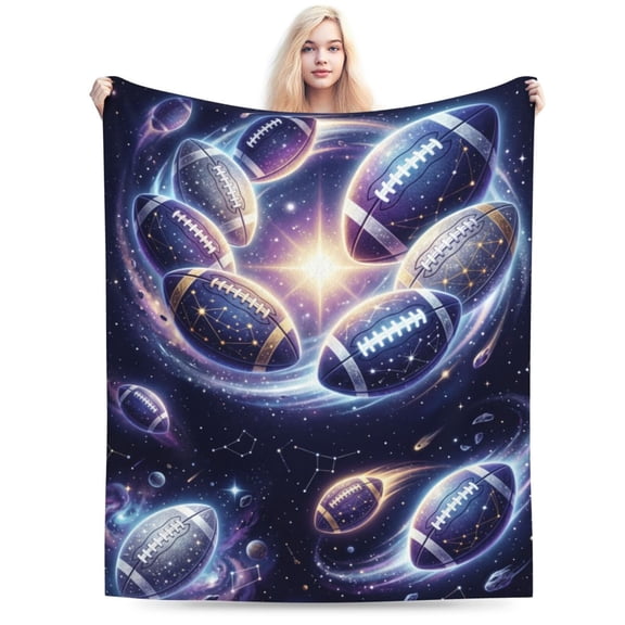 Football Blanket, American Football Flannel Throw Blanket for Couch Bed, Soft Sports Blanket for Football Fans Home Decor 50x40