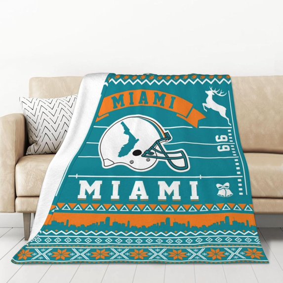 Football Blanket,Christmas Throw Blanket,Sports Flannel Throw Blanket,Football Style Travel Blanket Men Women Fans 50x60