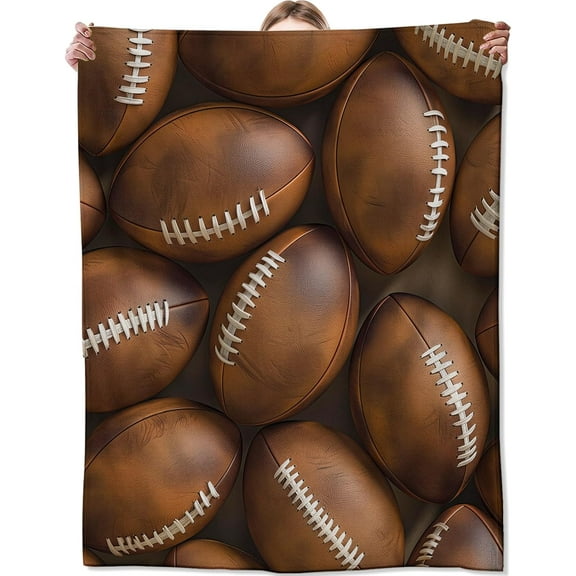 Football Blanket for Couch,Bed,Sofa, Soft Cozy Football Throw Blanket for All Season Football Decor Football Gift, Flannel Plush Blanket Lightweight Comfy for Adult Kids 50”×60”