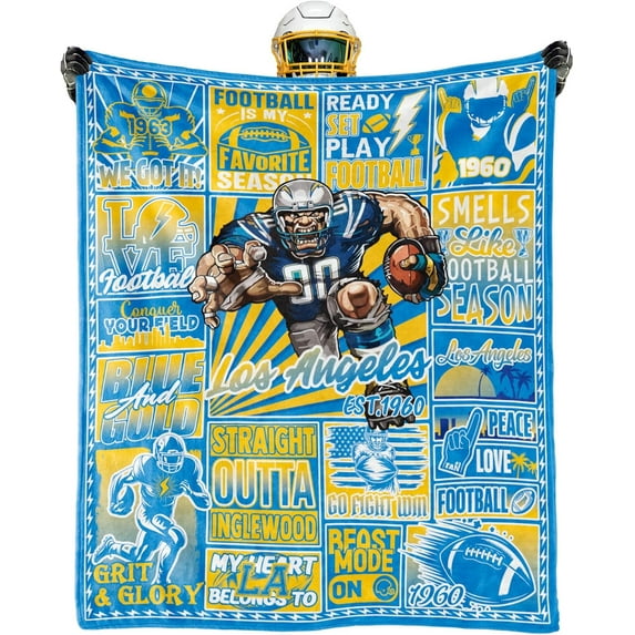 Football Blanket Fan Gifts for Men Women Football Team Color Merch Gear 60" x 50" Sport Blanket Sofa Bed Couch