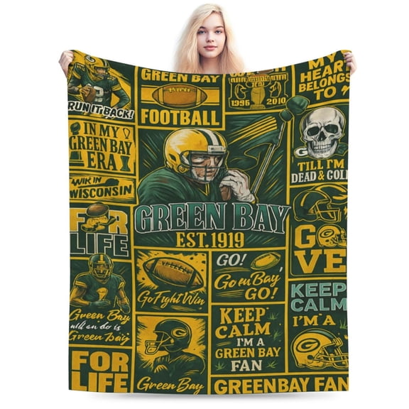 Football Blanket Fan Gifts for Men Women Football Team Color Merch Gear Sport Blanket Sofa Bed Couch 50x40