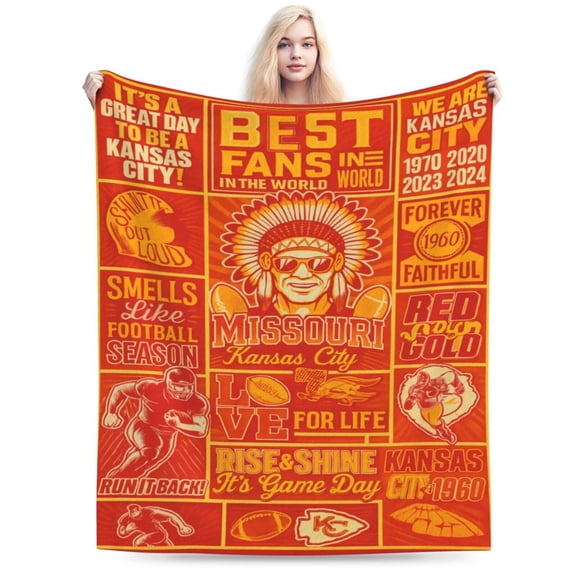 Football Blanket Fan Gifts for Men Women Football Team Color Merch Gear Sport Blanket Sofa Bed Couch 50x40