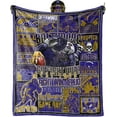 thumbnail image 1 of Football Blanket, Fans Gifts for Men Women, Purple and Black Team Color Style, 50"x60" Throw Blanket Football Merch Sports Gear., 1 of 6