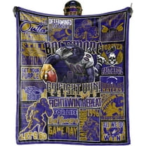 Football Blanket, Fans Gifts for Men Women, Purple and Black Team Color Style, 50"x60" Throw Blanket Football Merch Sports Gear.