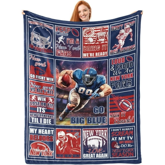 Football Blanket Football Fan Gifts for Men Women Kids Football Team Fans Blanket Super Cozy Soft Lightweight Travel Throw Blanket for Living Room 60" X 50"