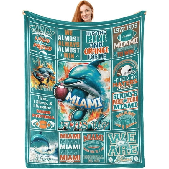 Football Blanket Football Fan Gifts for Men Women Kids Football Team Fans Blanket Super Cozy Soft Lightweight Travel Throw Blanket for Living Room 60" X 50"