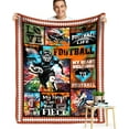thumbnail image 1 of Football Blanket Football Gifts for Boys Men Sports Football Flannel Fleece Blanket Football Lover Gifts American Football Pattern Soft Cozy Throw Blanket Football Team Gifts for Teens Adult 40"x60", 1 of 5