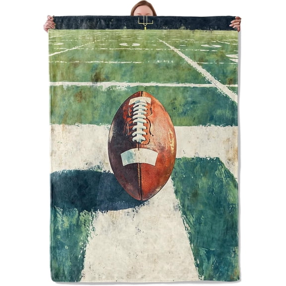 Football Blanket, Football Sports Flannel Blanket Gifts for Women, Soft Warm Lightweight Football Blankets for Living Room Home Sofa Travel Decor 60x50
