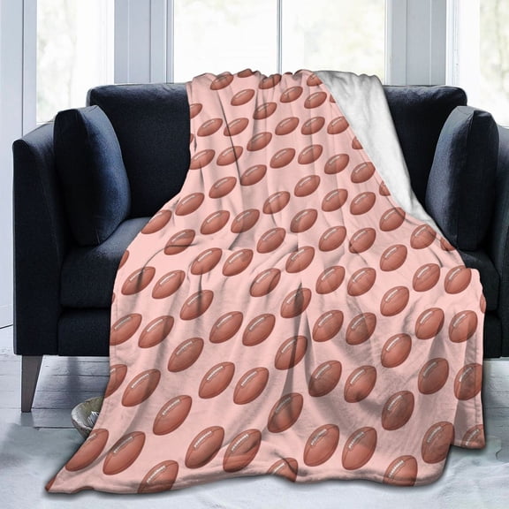 Football Blanket, Football Throw Blanket, Soft Plush Fleece Flannel Blanket, Cozy Home Decor Gift 50x40