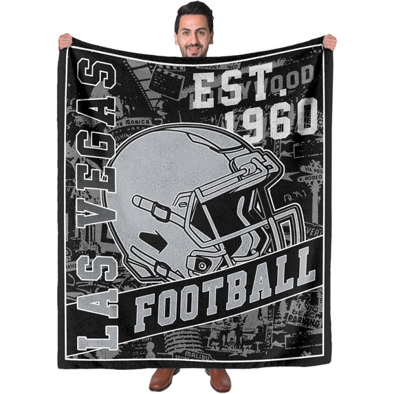 Football Blanket Gifts for Fans Soft Lightweight Flannel Throw Blanket for Men Women Youth Kids Football Team Color Blankets for Couch Living Room 60" X 50"