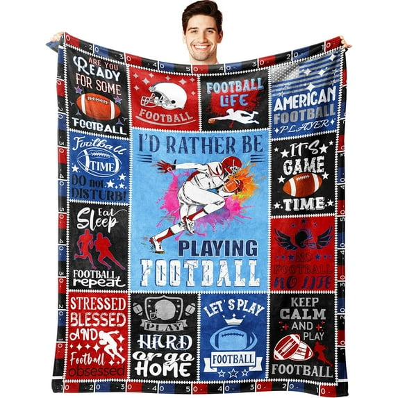 Football Blanket Gifts for Boys Men Football Throw Blanket Football Stuff Football Team Gifts Merch for Football Players Coach 50"x40"