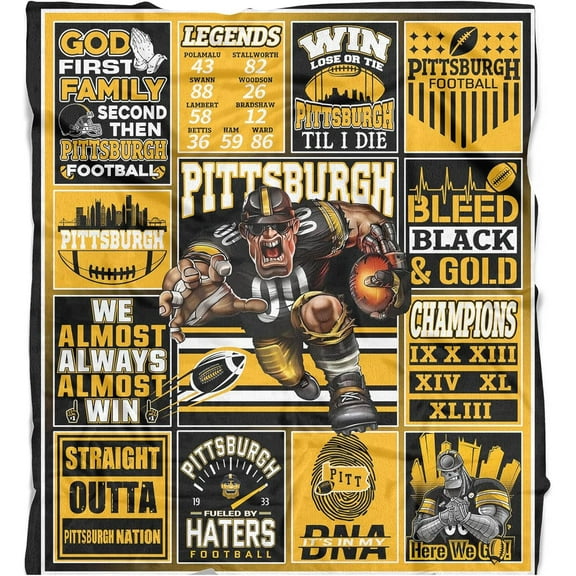Football Blanket Gifts for Men Boys Kids Women Soft Flannel Team Color Throw Blanket Merch, 50x60 Inches
