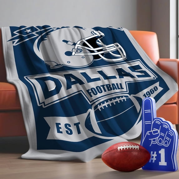Football Blanket Personalized Gifts for Mens Womens Boys Team Color Throw Blanket Soft Lightweight Flannel Blanket Decor for Sofa Bed 80"x60"