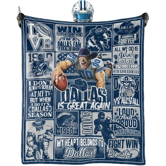 Football Blanket Plush Football Lovers Fan Gifts for Men Women Kids Sport Team Color Style Cozy Flannel Sofa Couch 50" X 40".