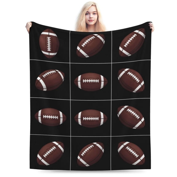 Football Blanket, Sports Throw Blanket, Soft Cozy Plush Blanket, Football Themed Home Decor for Couch Sofa Bed 50x40