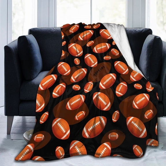Football Blanket, Sports Throw Blanket, Soft Cozy Plush Blanket, Football Themed Home Decor for Couch Sofa Bed 50x40