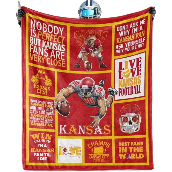 Football Blanket Super Soft Flannel Throw Blanket Football Style Travel Blanket for Men Women Boys Kids Gifts Sofa Bed, Football Style Decor Gift 50" X 60"inch.