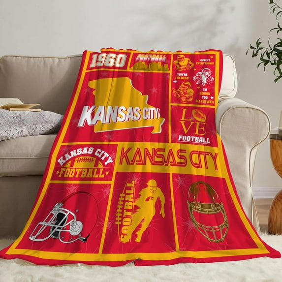 Football Blanket Ultra Soft Flannel Throw Blankets Lightweight Warm Travel Blanket Football Gifts 40"x50"