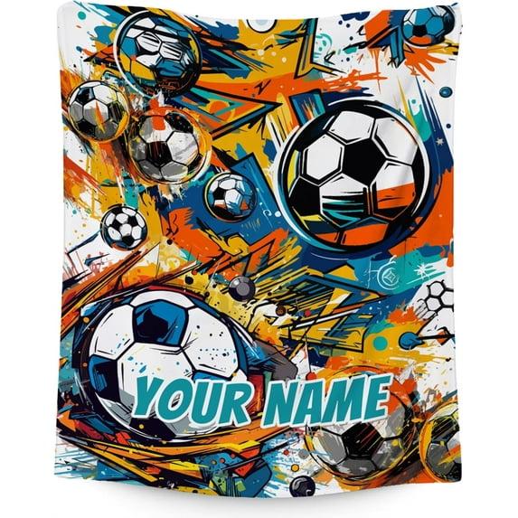 Football Blanket for Boys, Cozy Soft Throw Blankets, Cool Orange Flannel Throw Gifts for Couch Sofa, 40x50 Inches