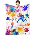 thumbnail image 1 of Football Blanket for Boys, Football Gifts for Boys, Soft Football Gift Blanket for Room Decor Bedding 40x50 in, 1 of 6