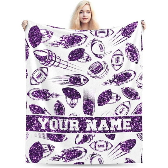 Football Blanket for Boys Girls, Cool Football Themed Design Printed Throw Blankets for Kids Lap, Chair Sofa, Soft Fleece Cozy Blanket, 40"x 50"