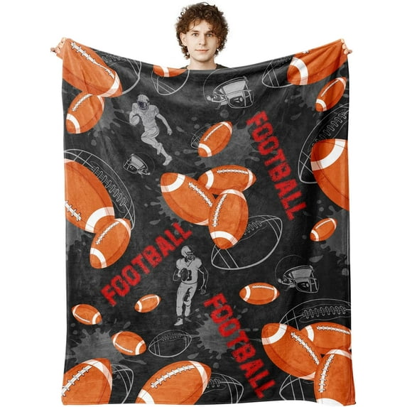 Football Blanket for Men, Football Gifts for Men, Soft Football Gift Blanket for Room Decor Bedding 60x80 in