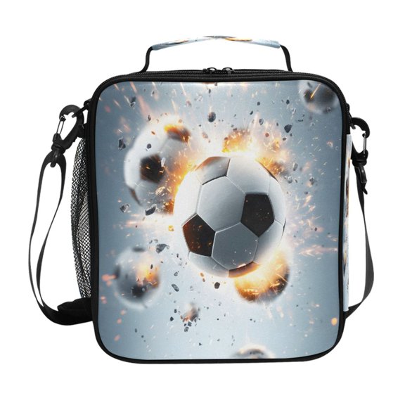 Football Blast Insulated Lunch Bag Reusable Lunch Box Lunch Container with Straps