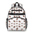 thumbnail image 1 of Football Bow Brown Pattern Cute School Backpack Bag for School with Padded Back and Adjustable Shoulder Straps 15.25"x11.5"x5.25", 1 of 5