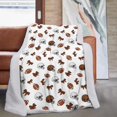 thumbnail image 1 of Football Bow Brown Pattern Soft Sherpa Fleece Throw Blanket, Warm Cozy Plush Blanket for Sofa Bed Couch, All Season, 60"x80", 1 of 5