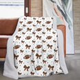 thumbnail image 1 of Football Bow Brown Pattern Soft Sherpa Fleece Throw Blanket, Warm Cozy Plush Blanket for Sofa Bed Couch, All Season, 60"x80", 1 of 5