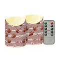 thumbnail image 1 of Football Bow Pattern Flameless Candles 2 PCS with Remote Realistic Moving Flame LED Tapered Pillar Set for Home Decor, 1 of 7