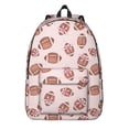 thumbnail image 1 of Football Bow Pink Pattern Backpack for School, Cute School Bag with Adjustable Shoulder Straps and Padded Back, 15.7"x11.8"x5.5", 1 of 4