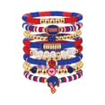 thumbnail image 1 of Football Bracelet Layer Stackable Heart Letter Friendship Stretch Bracelet Set for Women Girls Jewelry, 1 of 5