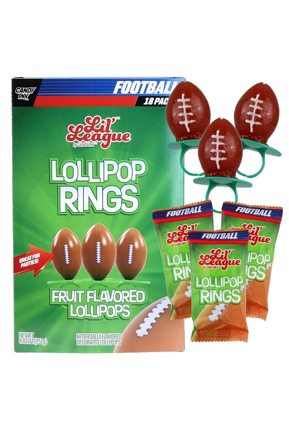 Party Suckers Candy Lollipop Rings, 8.82 Oz, 18 Count Box