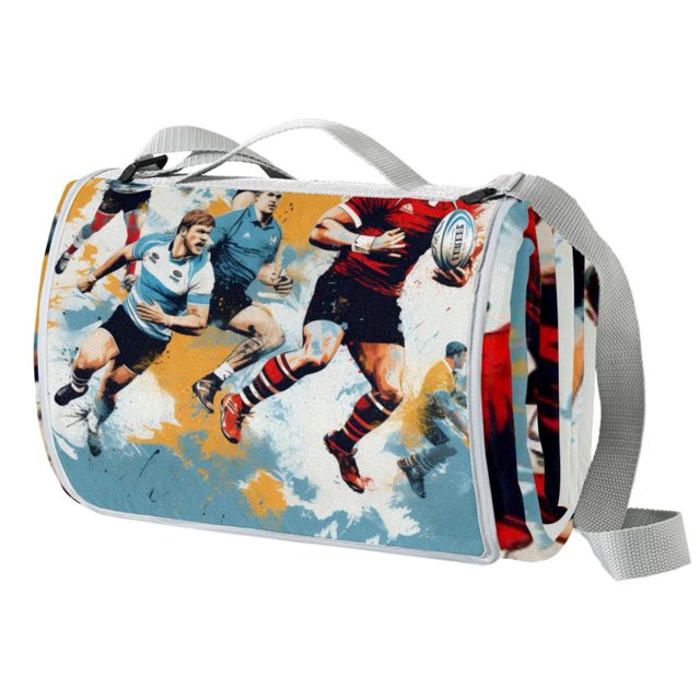 Football Canvas Beach Blanket Extra Large Picnic Mat for Outdoor