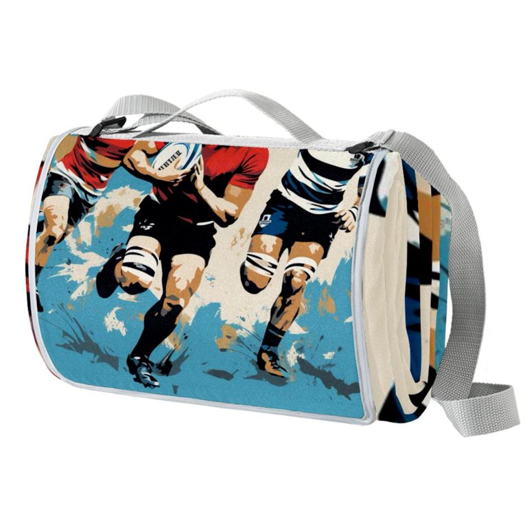 Football Canvas Picnic Blanket Waterproof Foldable Outdoor Mat for