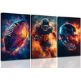 thumbnail image 1 of Football Canvas Wall Hieng Graffiti Rugby Gaming Cool Sports Theme Pictures Wall Decor Fire American Football Player Posters Painting Prints Hiengwork for Kids Boys Room Teen Bedrom Locker Room Decor, 1 of 5