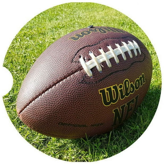 Football Car Coaster, Absorbent Stoneware Car Cup Holder Coaster, Set of 2